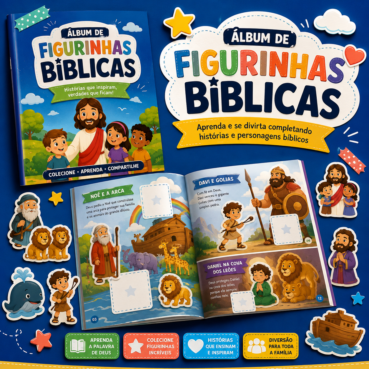 Capa do produto Álbum de Figurinhas Bíblicas
